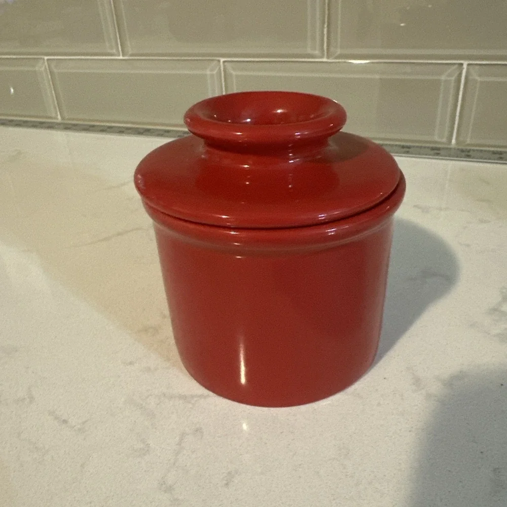 Original Butter Bell  Butter Crock ‎ Red Keeps Butter Soft
